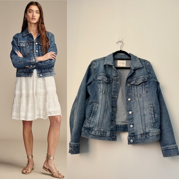 Jeans Jacket Denim Cotton by Lucky Brand Size M - Picture 2 of 11